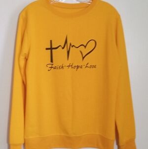 Crew neck lightweight graphic sweater women's size large EUC